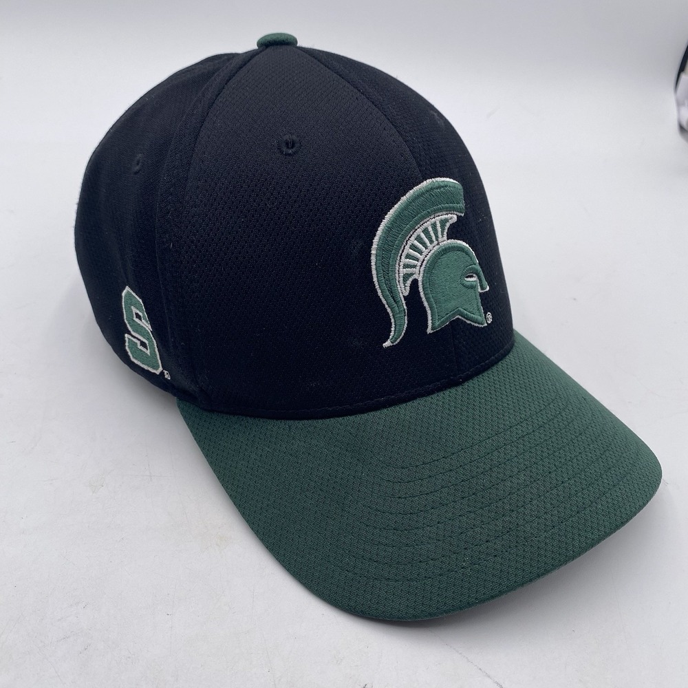 Michigan State Spartans Hat Top Of World Stretch Fitted Medium Large Black Green